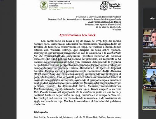 Blasco: “Baeck en 1933 fue el primero en percibir la necesidad de sacar al mayor número de gente de Alemania mientras se pudiera”